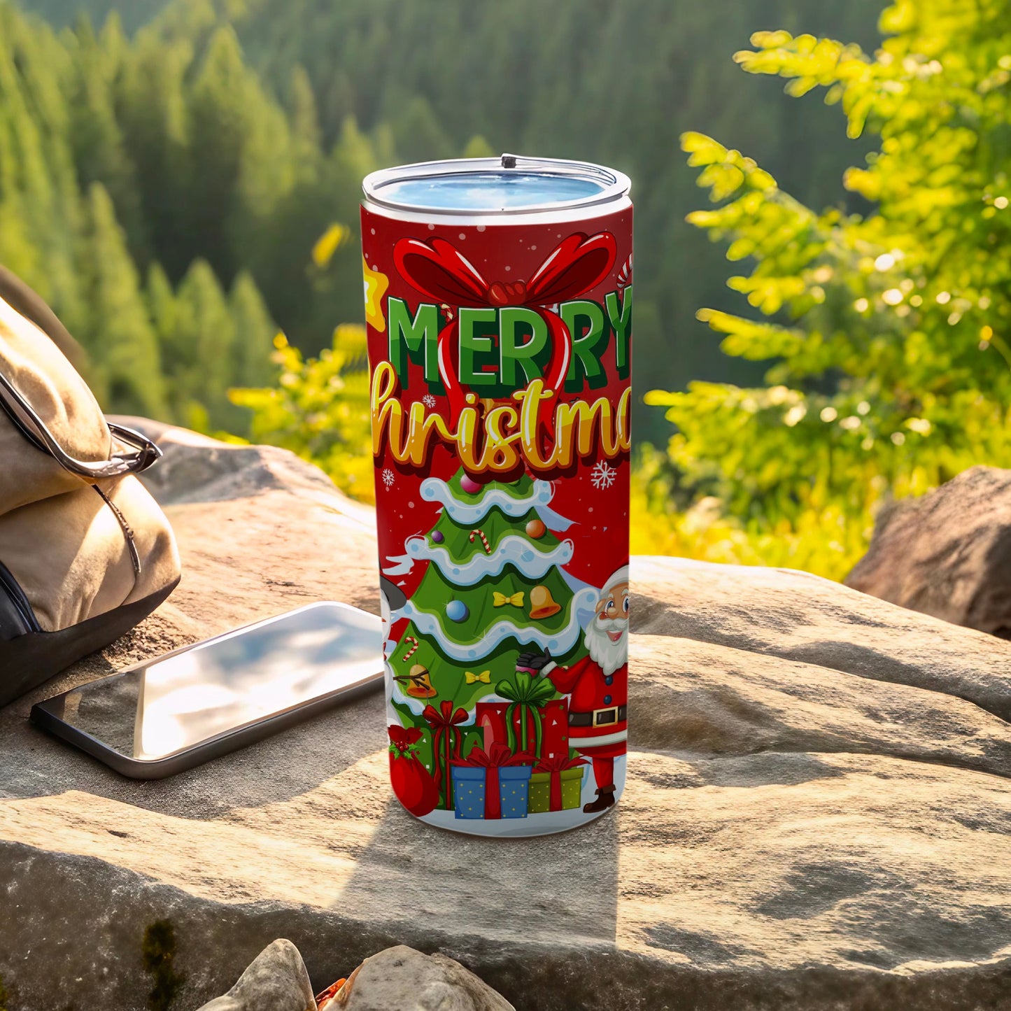 Merry Christmas Santa Claus and Tree Tumblers Cup