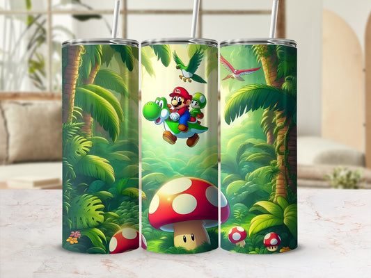 Jungle Adventure Tumbler with Mushroom and Cartoon Characters