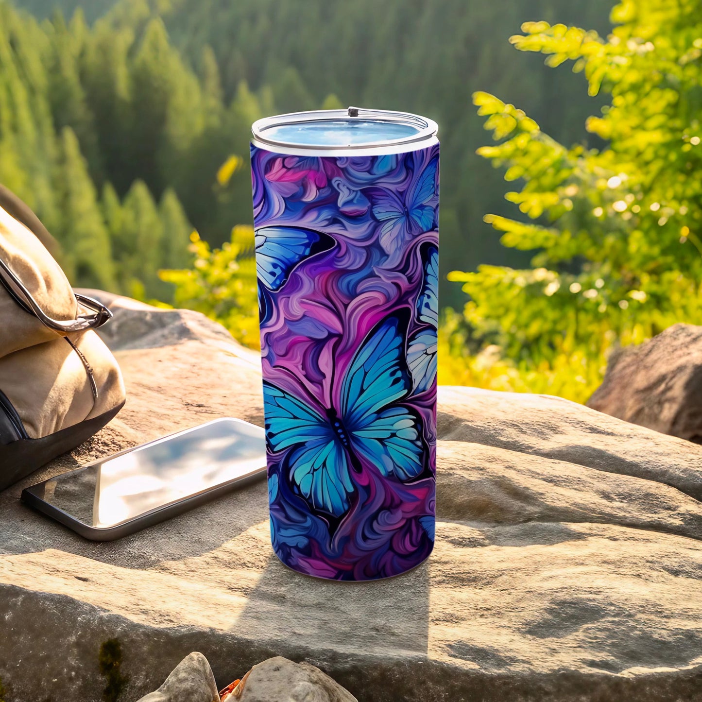 Colorful Butterfly Design Stainless Steel Tumbler