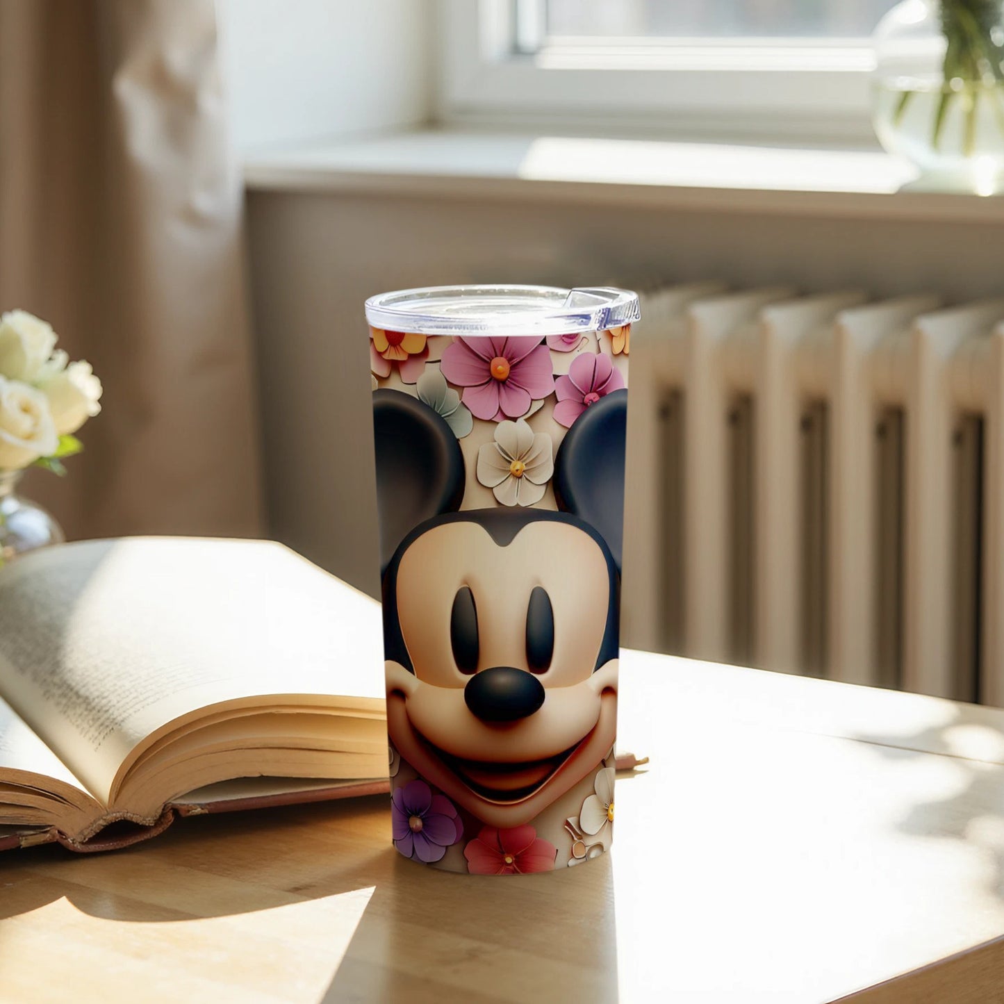 Mickey Mouse Floral Patterned Insulated Tumbler