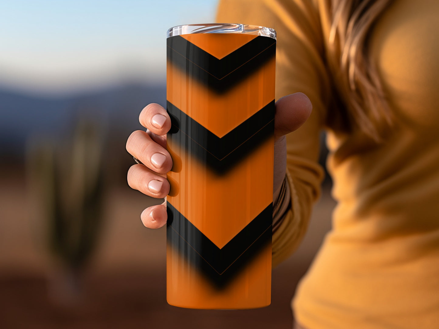 Orange And Black Chevron Graphic Design Cool Tumblers
