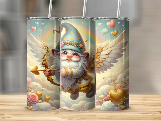 Cute Cupid Elf with Heart Wings Design Tumbler Product