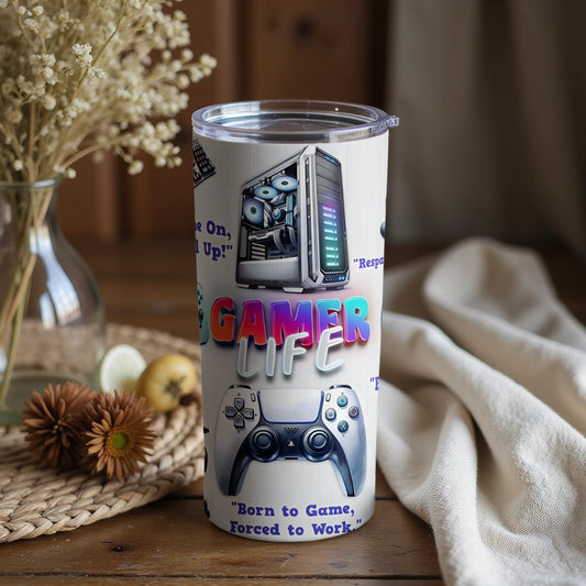 Gamer Life Insulated Travel Tumbler for Gaming Enthusiasts
