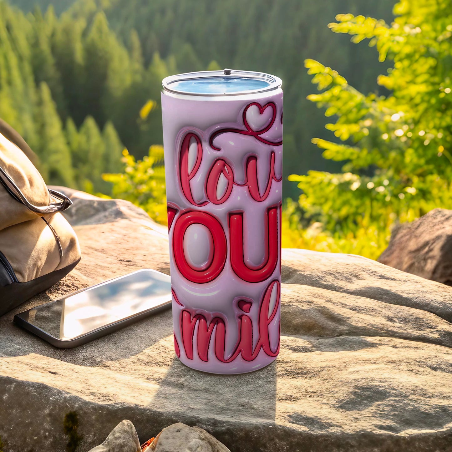 Lavender Love YOU Smile 3D Text Tumbler product type