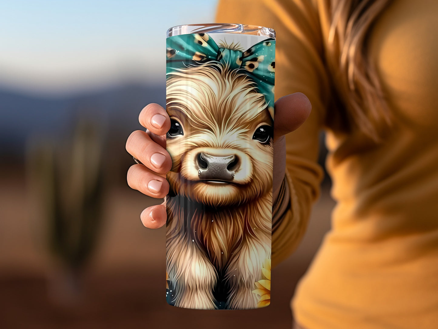 Adorable Highland Cow Design on Insulated Tumbler