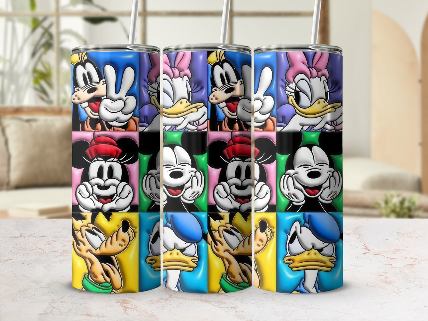 Colorful Cartoon Characters Insulated Tumbler Cup