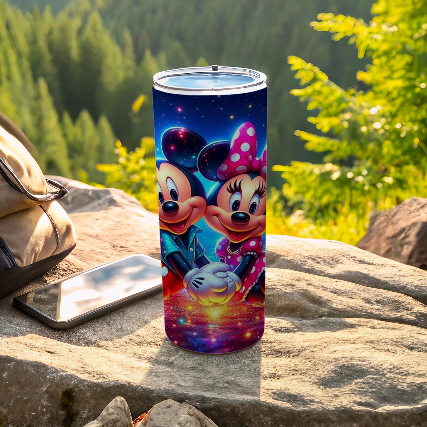 Colorful Mickey and Minnie Mouse Outdoor Tumbler