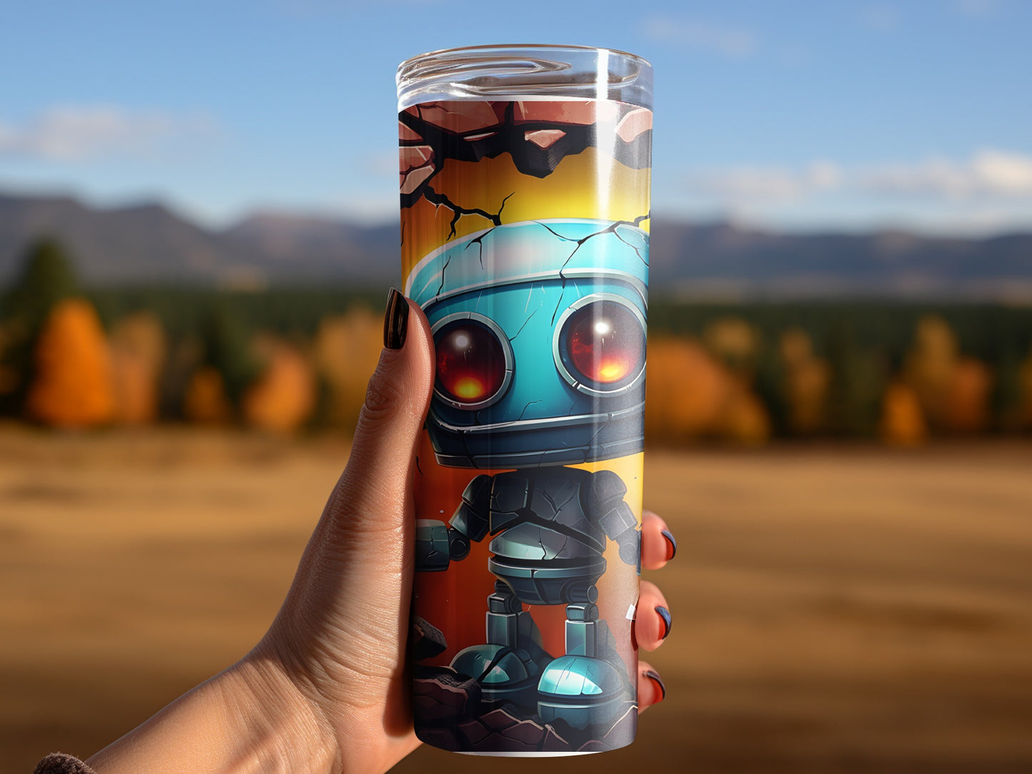 Cute Robotic Friend Tumbler for Hot and Cold Drinks