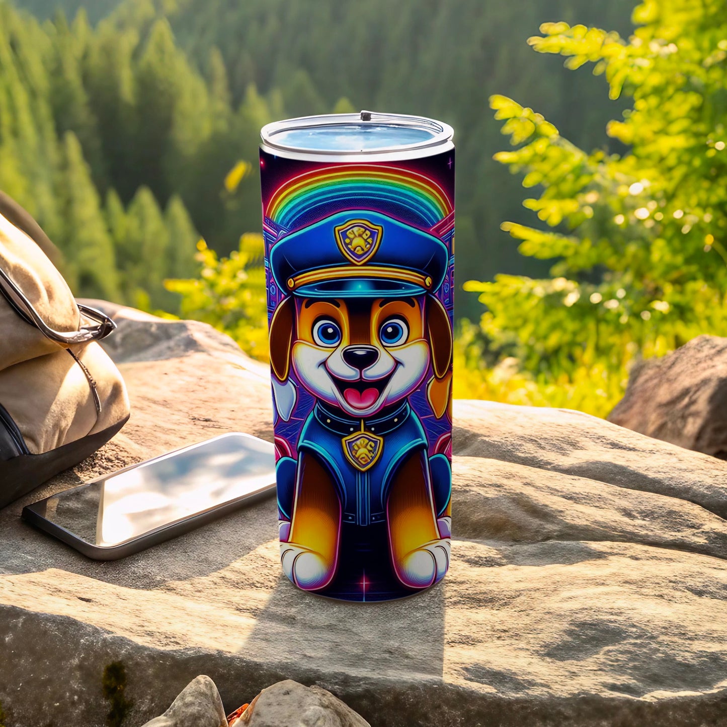Colorful Cartoon Puppy Design Police Officer Tumbler