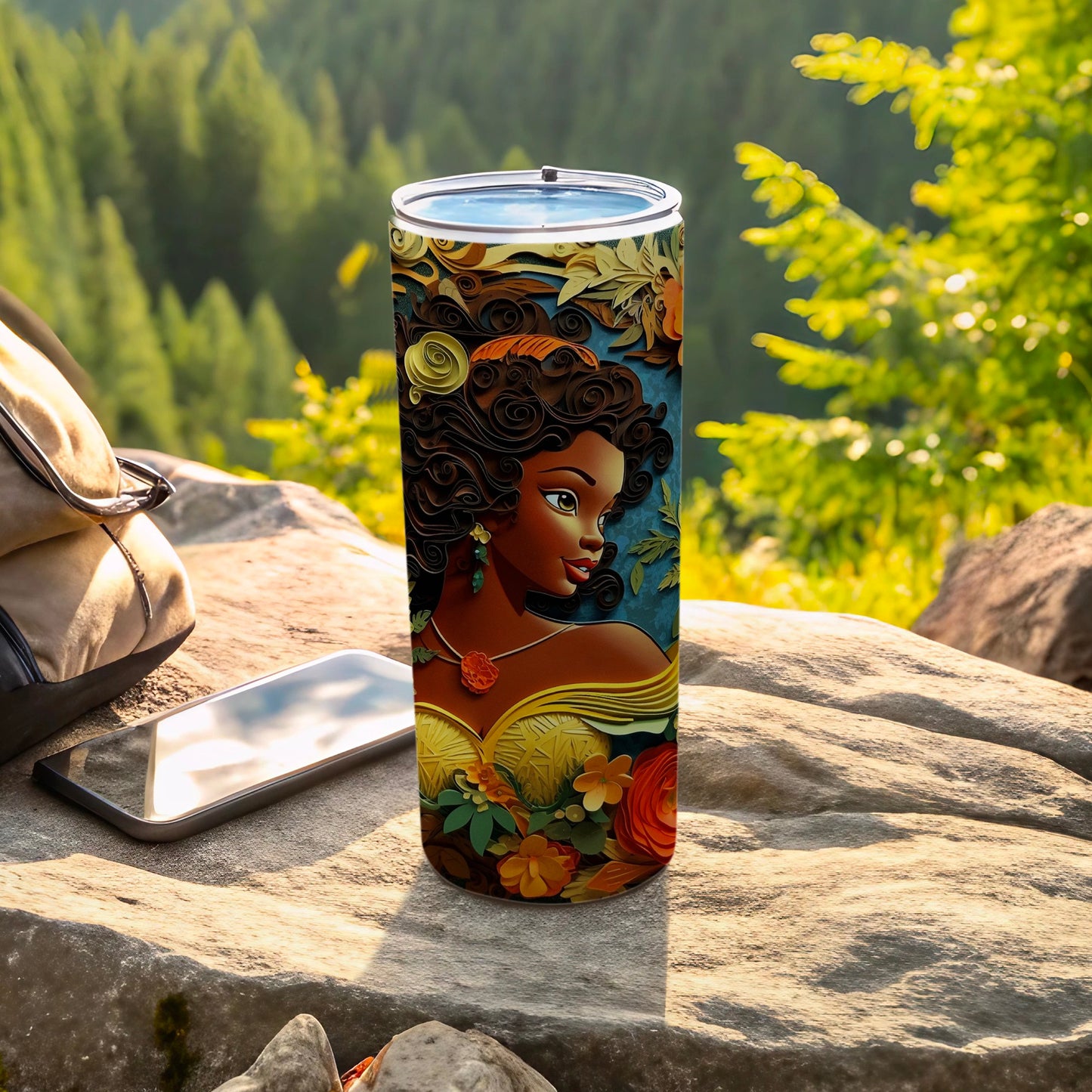 Beautiful Nature-Inspired Travel Mug with Art Design