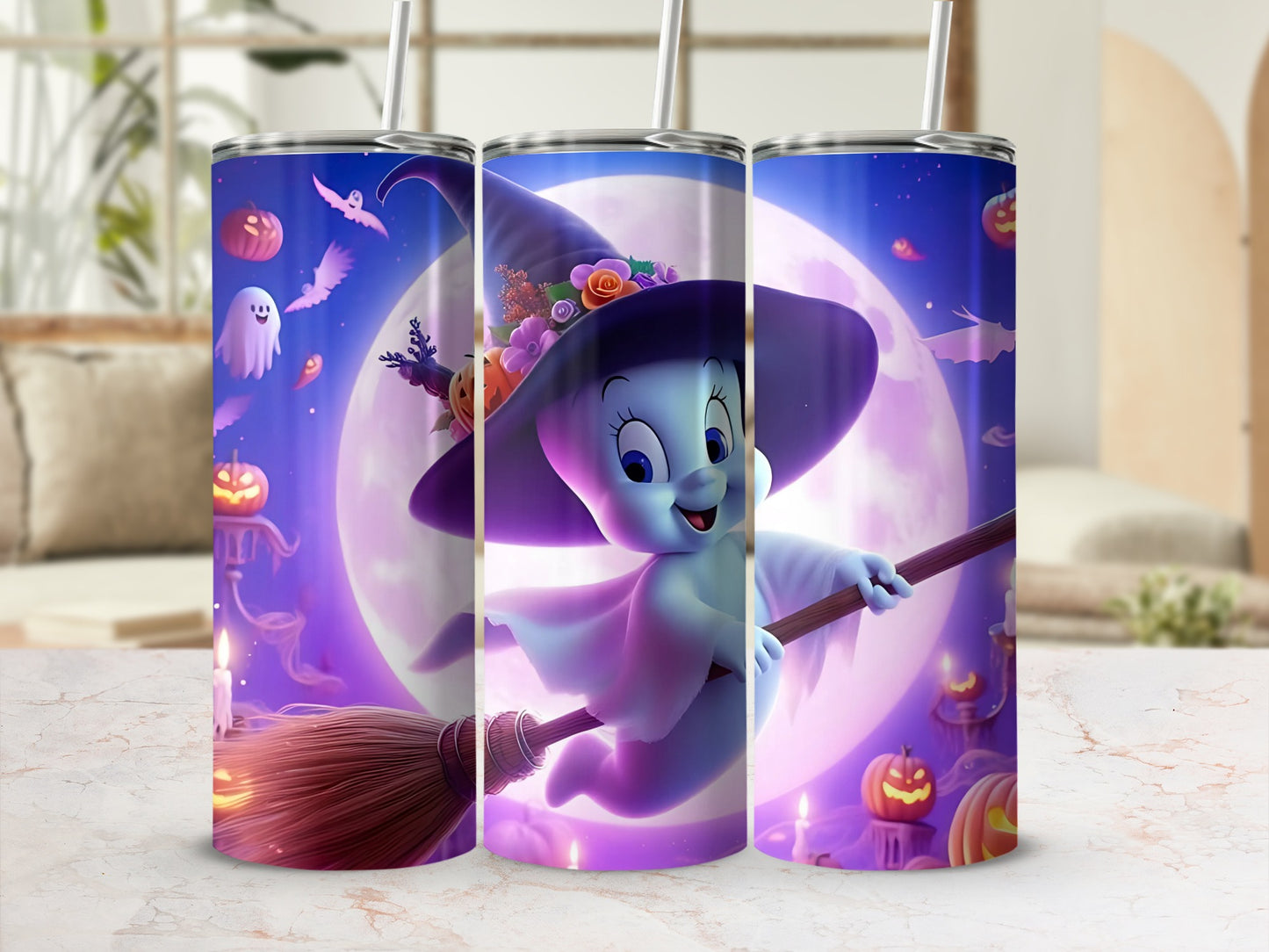 Halloween Witch Ghost Stainless Steel Tumbler 20oz