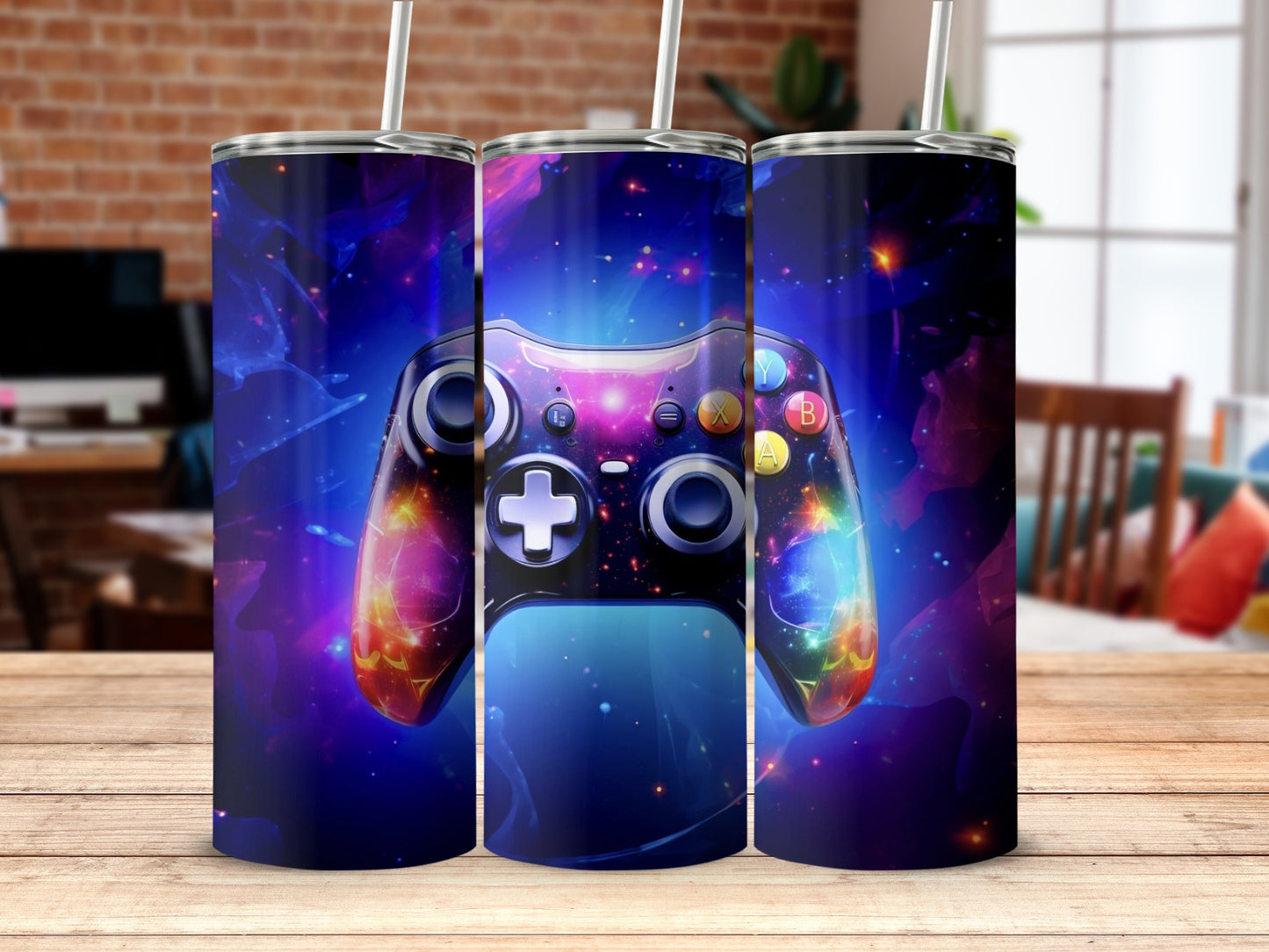 Vibrant Galaxy Gaming Design Tumbler