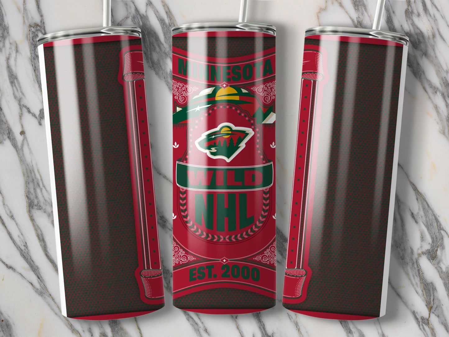 Minnesota Wild NHL Hockey Team EST 2000 Retro Design Tumbler