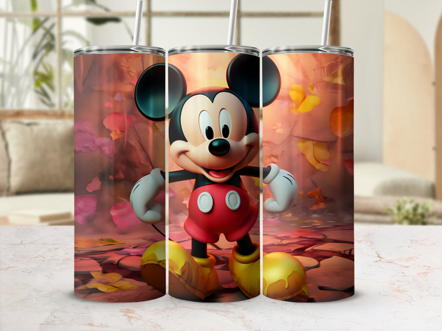 Vintage Mickey Mouse Autumn Tumbler Cup