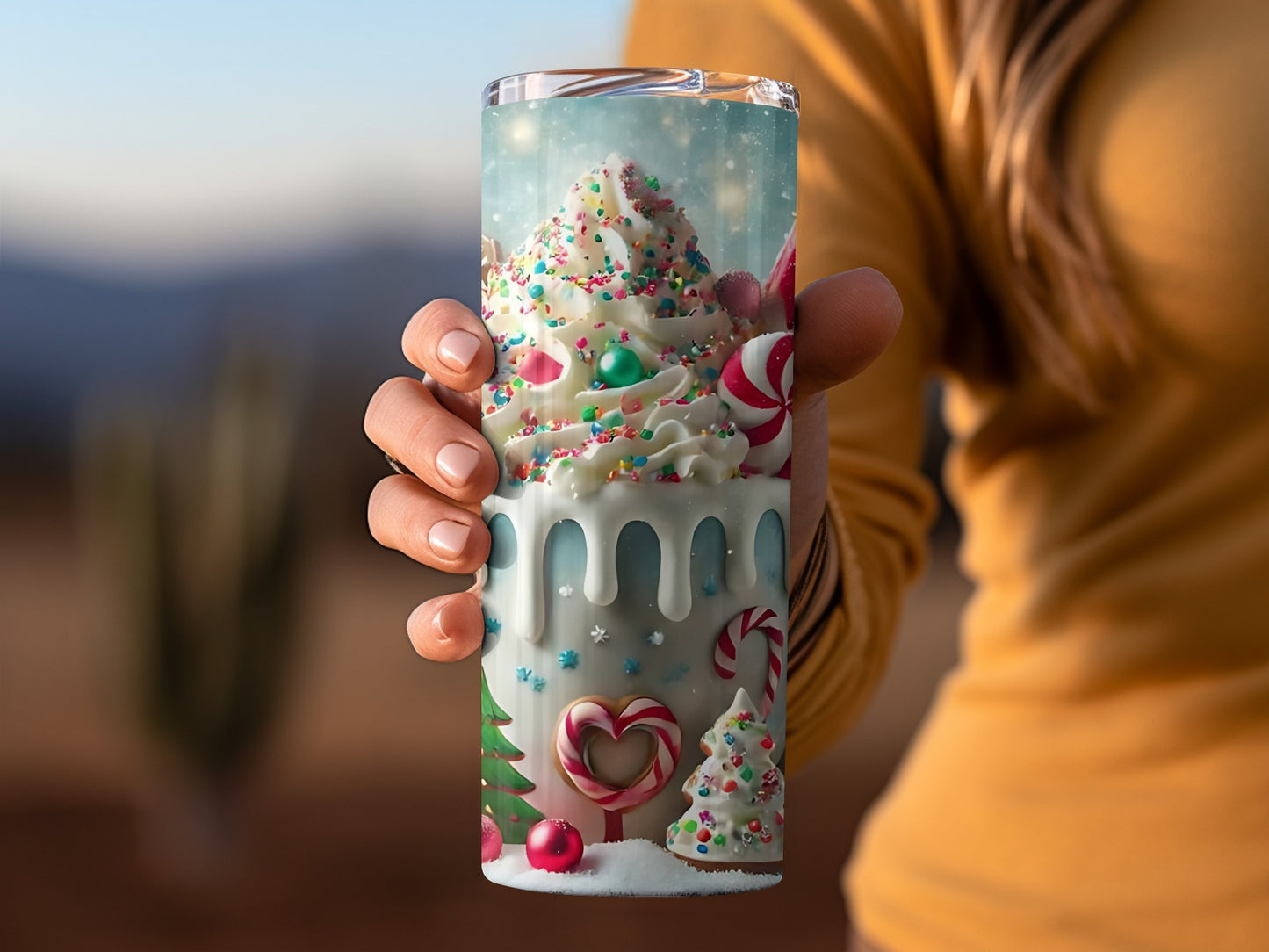 Festive Holiday Sweet Treat Design Tumbler Cup
