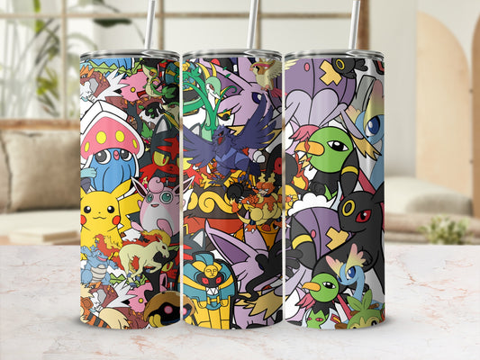 Colorful Cartoon Characters Tumbler Drinkware