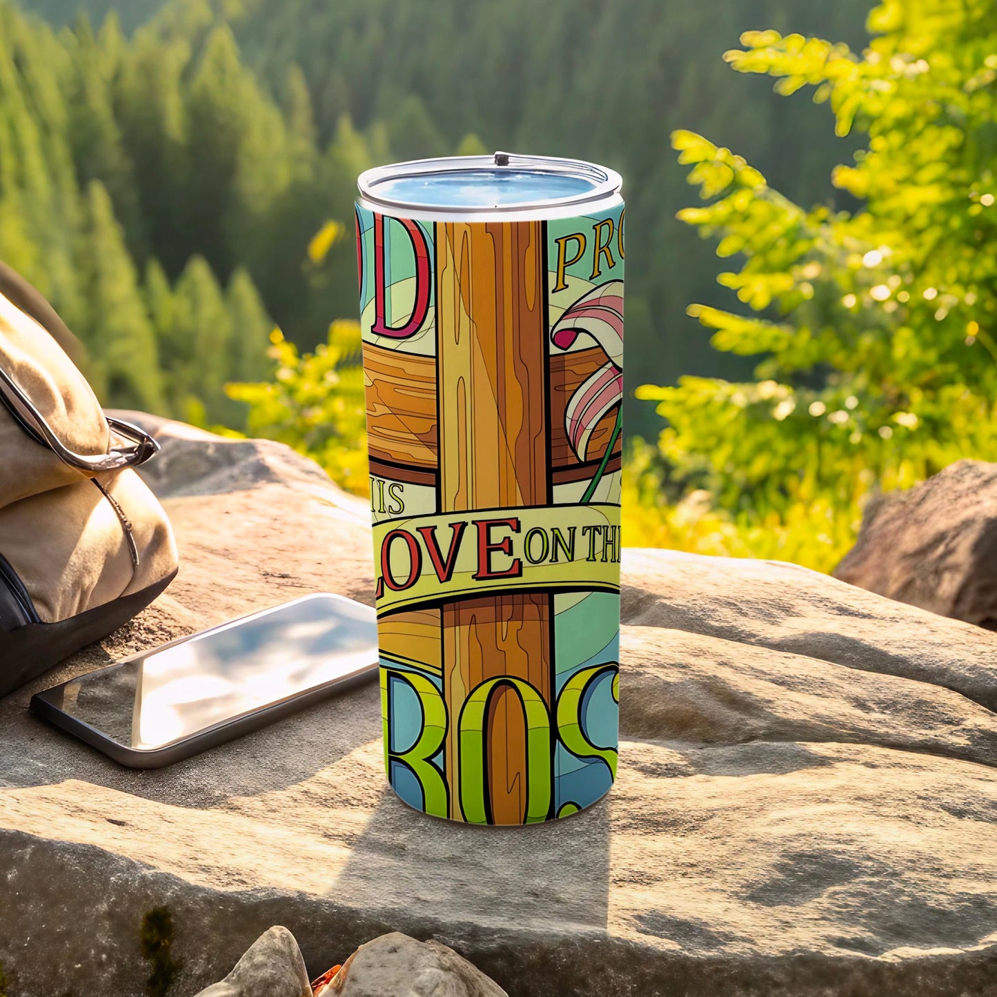 Love on the Cross Inspirational Design Tumbler