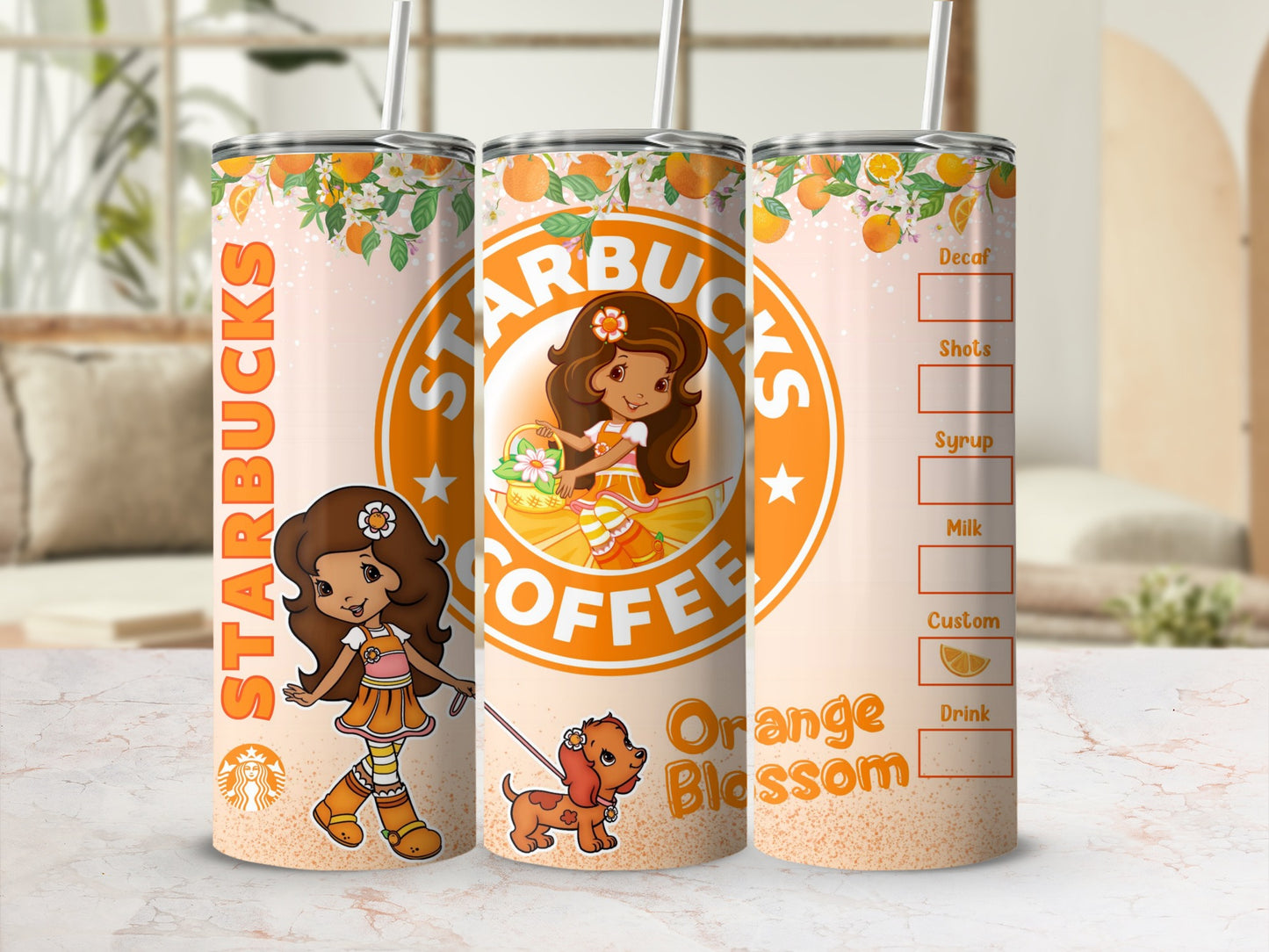 Starbucks Orange Blossom Custom Tall Tumbler Cup