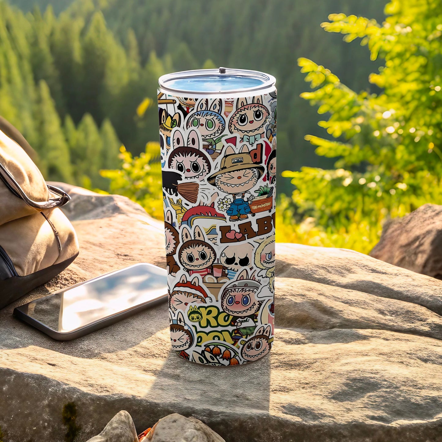 Adorable Cartoon Character Printed Travel Tumbler