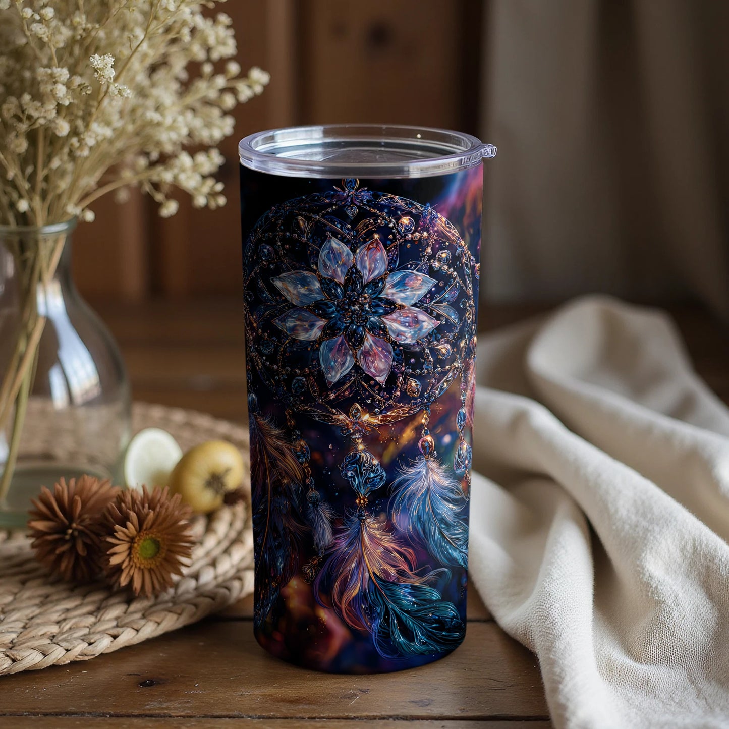 Colorful Mandala Pattern Travel Tumbler Product