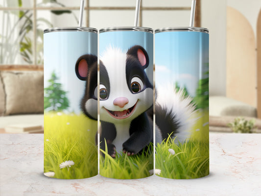 Adorable Smiling Skunk in Nature Insulated Tumbler