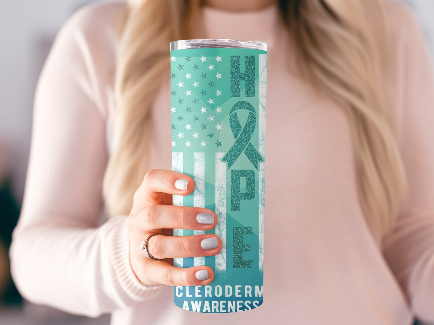 Inspirational Scleroderma Awareness HOPE Tumbler Cup