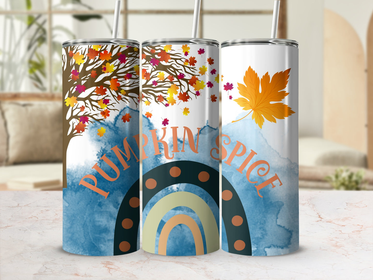 Pumpkin Spice Autumn Leaves Tumbler 20oz