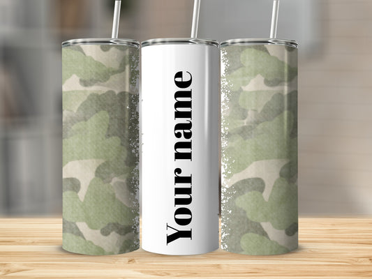 Personalized Camo Design Wrap Name Tumbler 20oz Product
