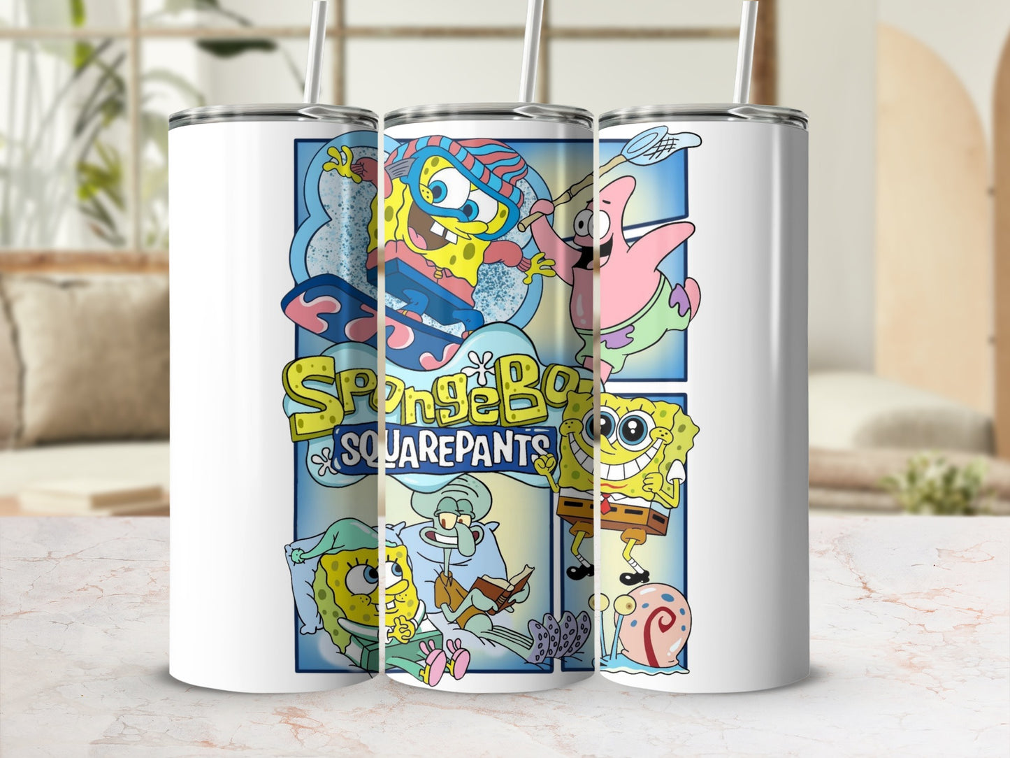 SpongeBob SquarePants Colorful Animated Characters Tumbler