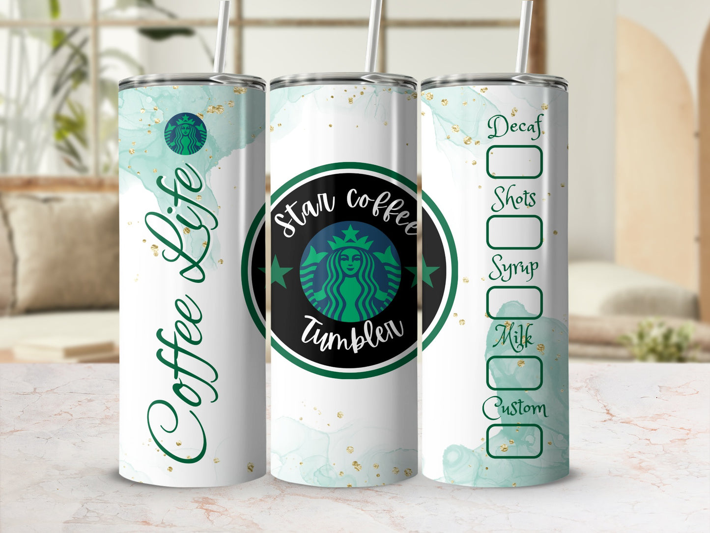 Coffee Life Star Coffee Tumbler Custom Design Tumbler