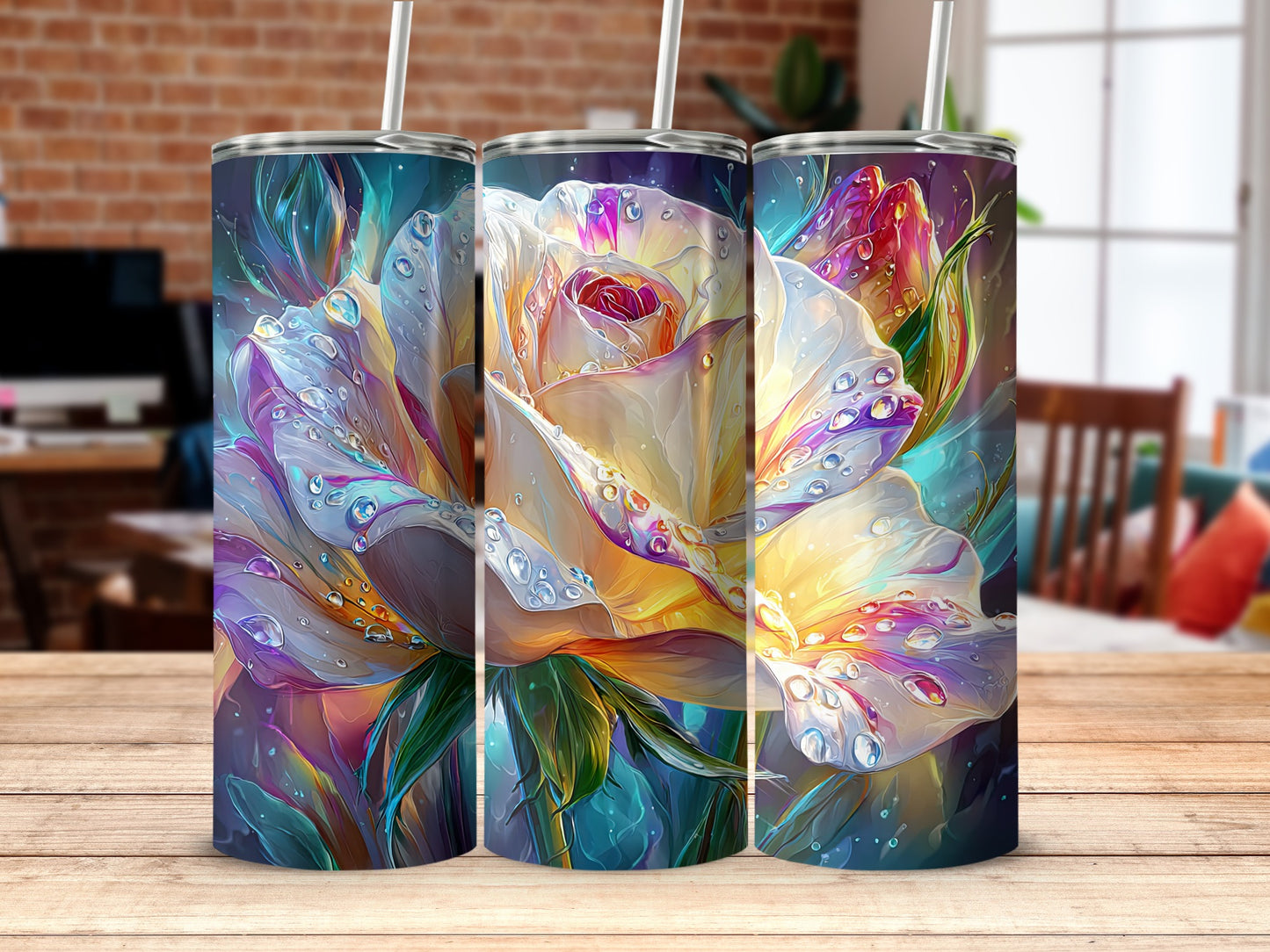 Colorful Blooming Flower Design Tumblers