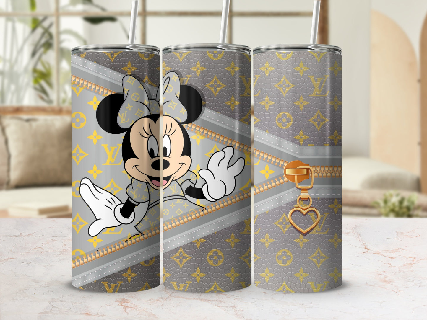 Minnie Mouse Designer Pattern Stainless Steel Tumbler