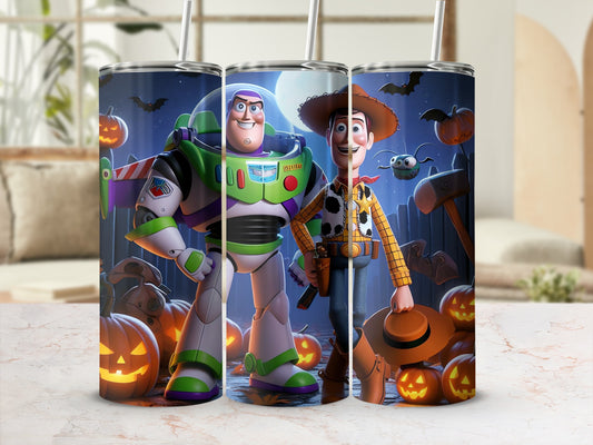 Halloween Themed Buzz and Woody Tumbler Product