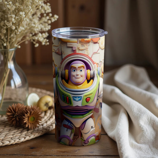 Buzz Lightyear Themed Travel Tumbler with Lid