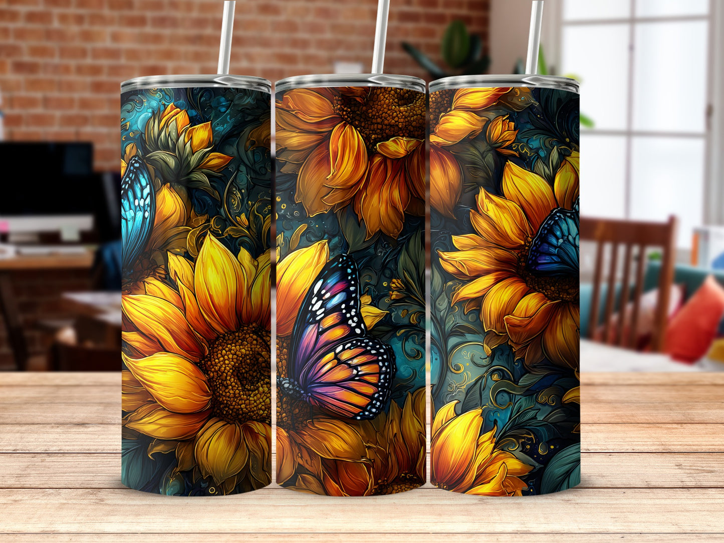 Sunflower and Butterfly Insulated Tumbler product