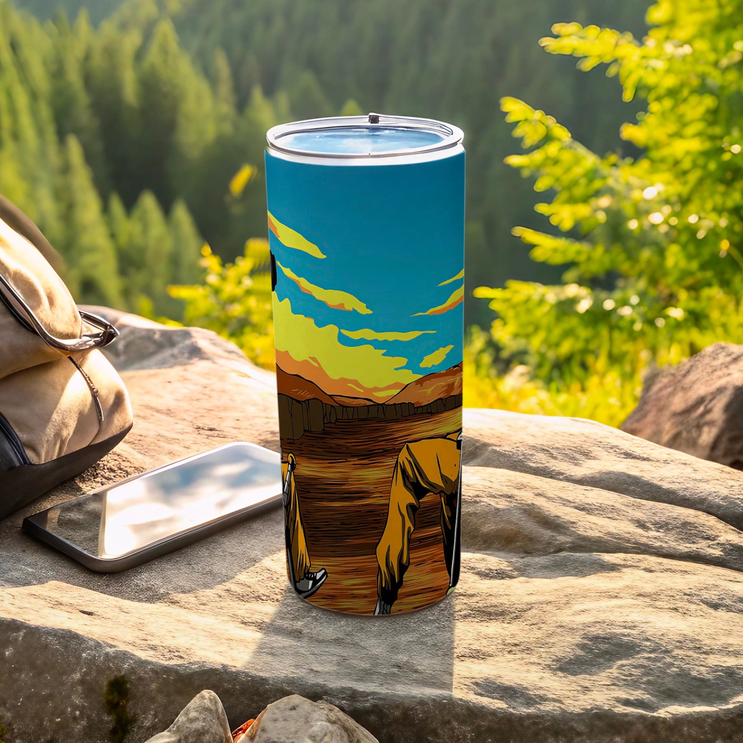 Vibrant Outdoor Scenic Travel Tumbler with Secure Lid