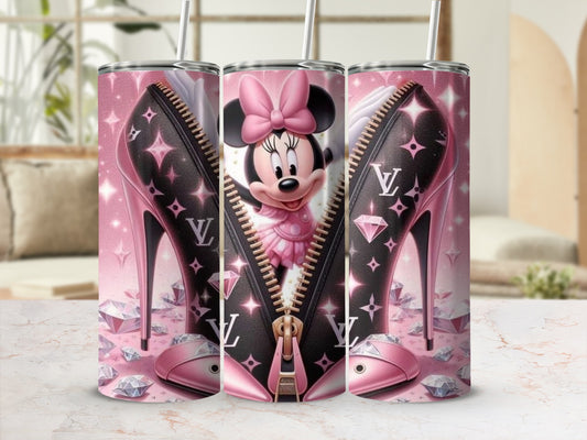 High Heel and Minnie Mouse Design Tumbler Cup