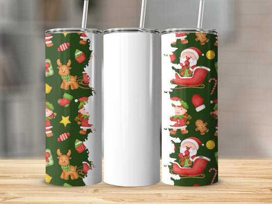 Christmas Themed Tumbler with Holiday Characters