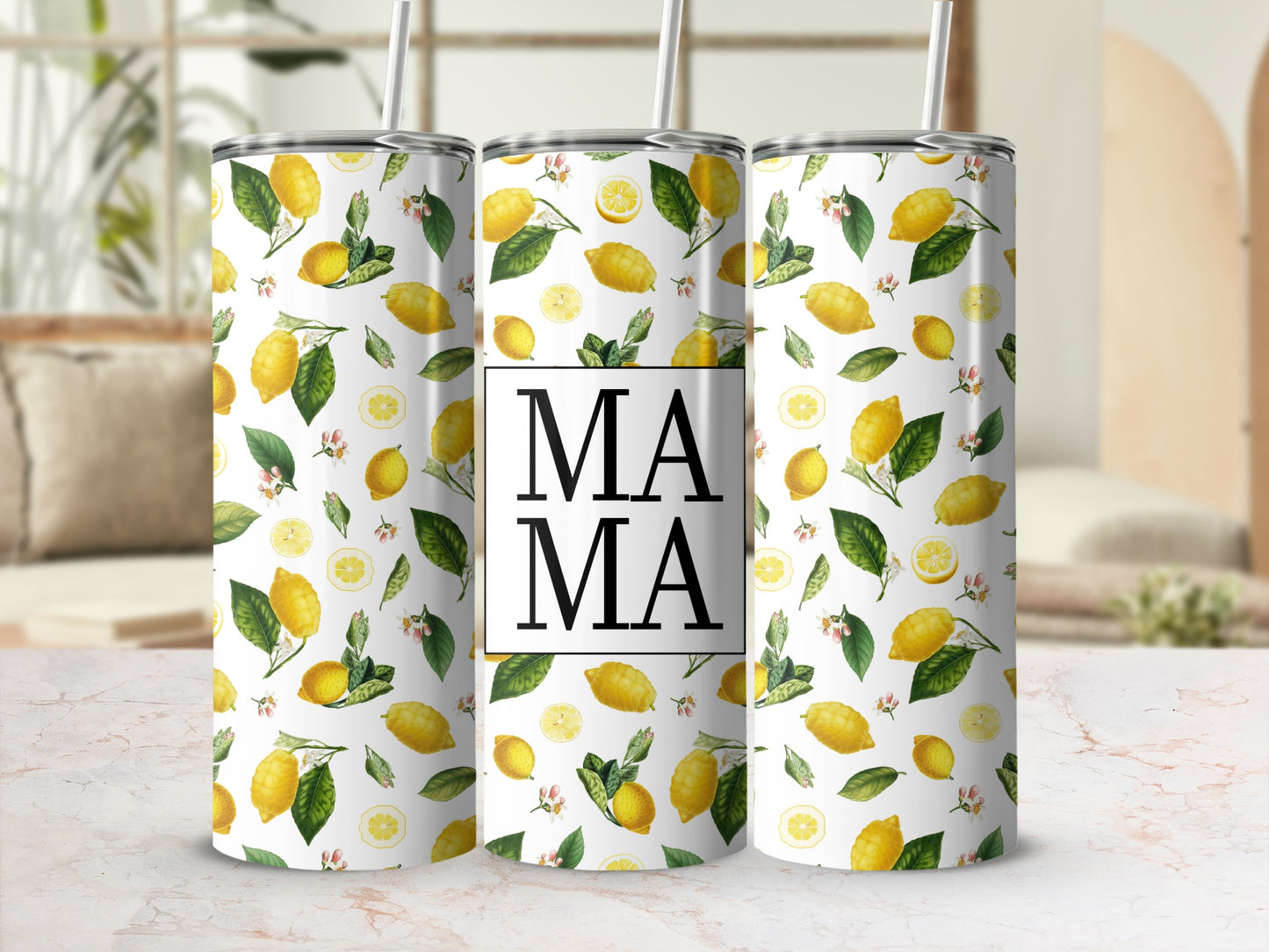 Mama Lemon Patterned Design Tumbler