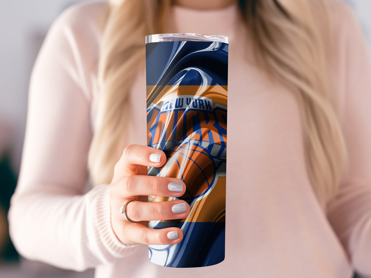 New York Knicks Waves Design Fan Gear Tumblers