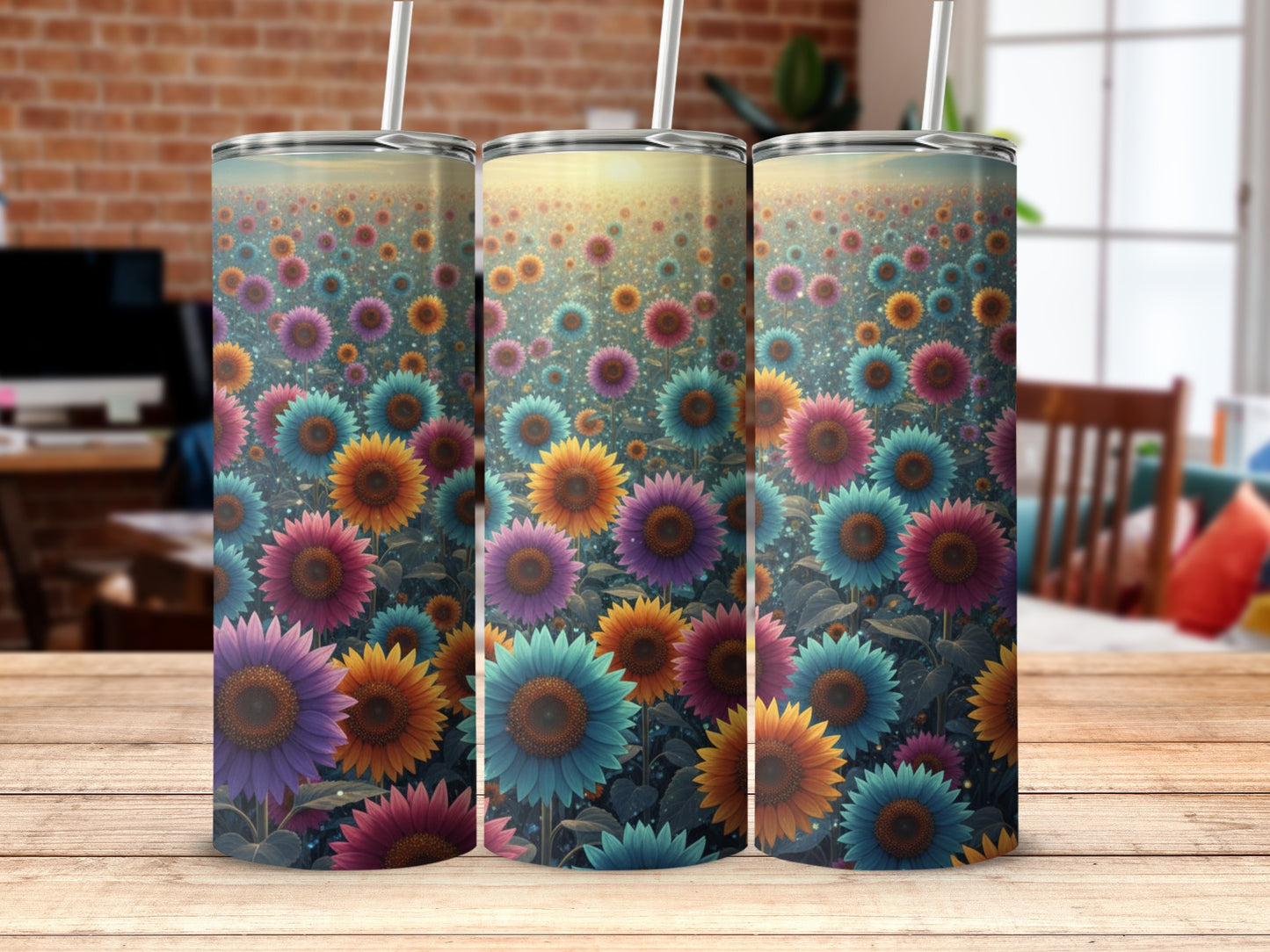 Colorful Sunflowers Garden Patterned Tumbler