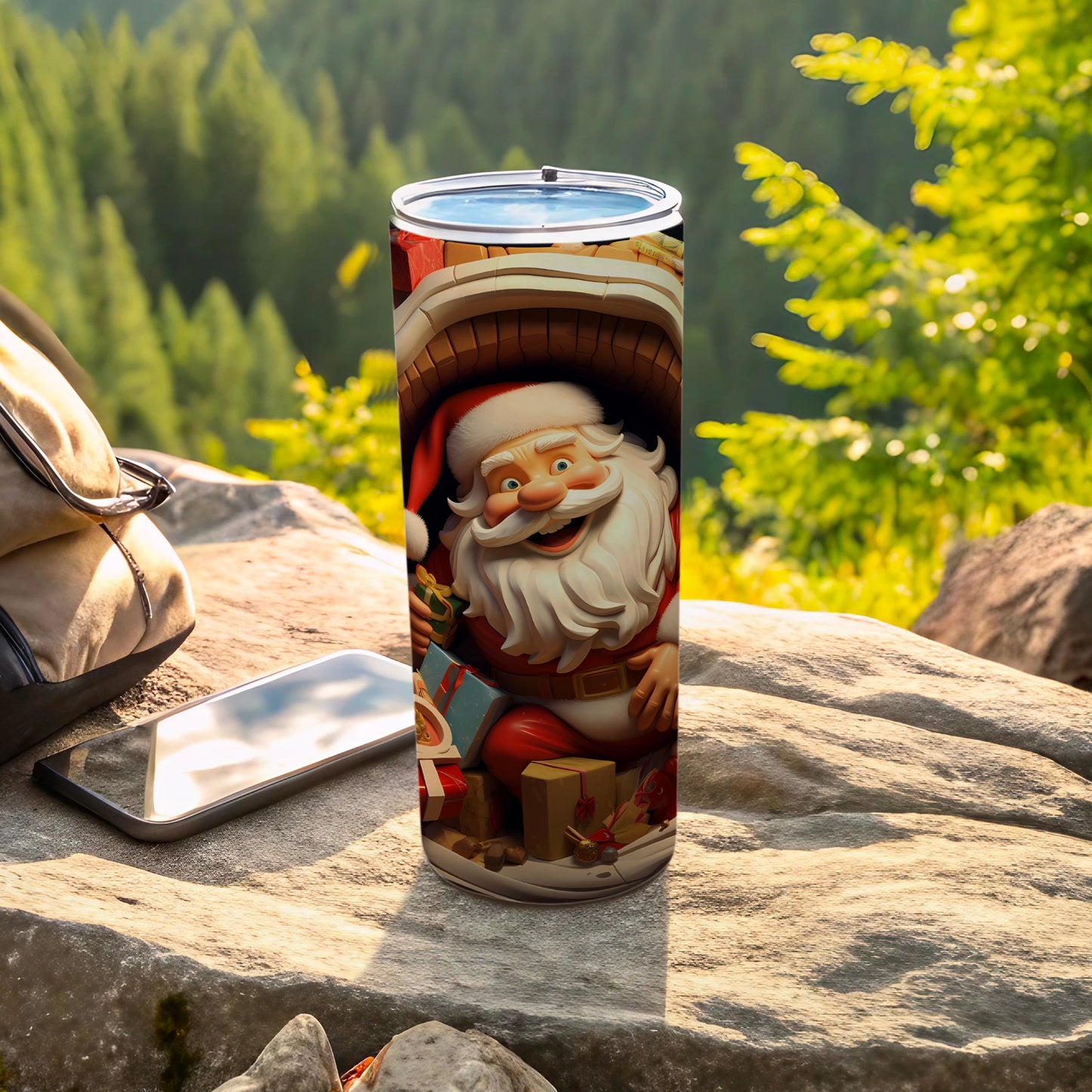 Festive Santa Claus Themed Holiday Tumbler Product