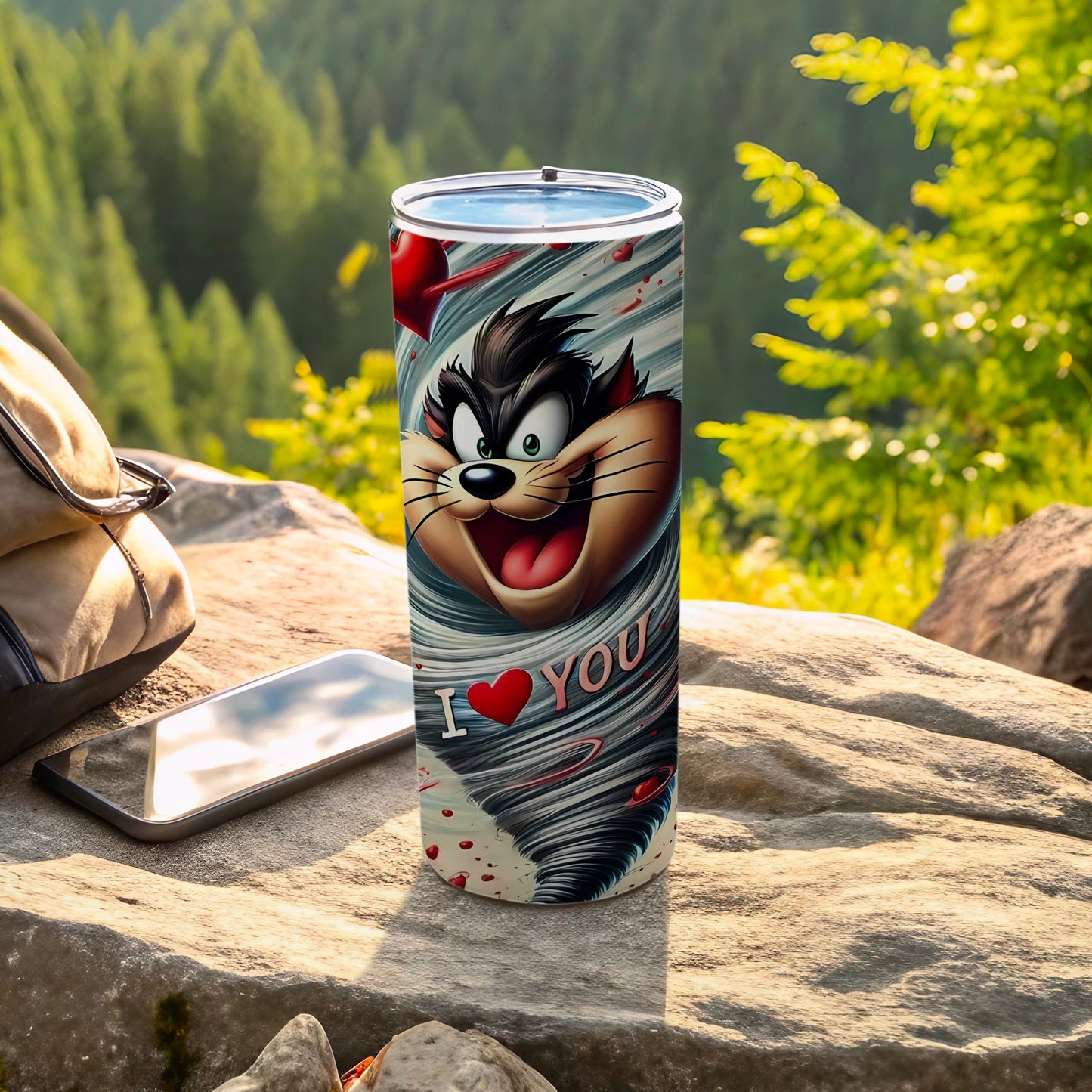 I Love You Cartoon Character Travel Tumbler