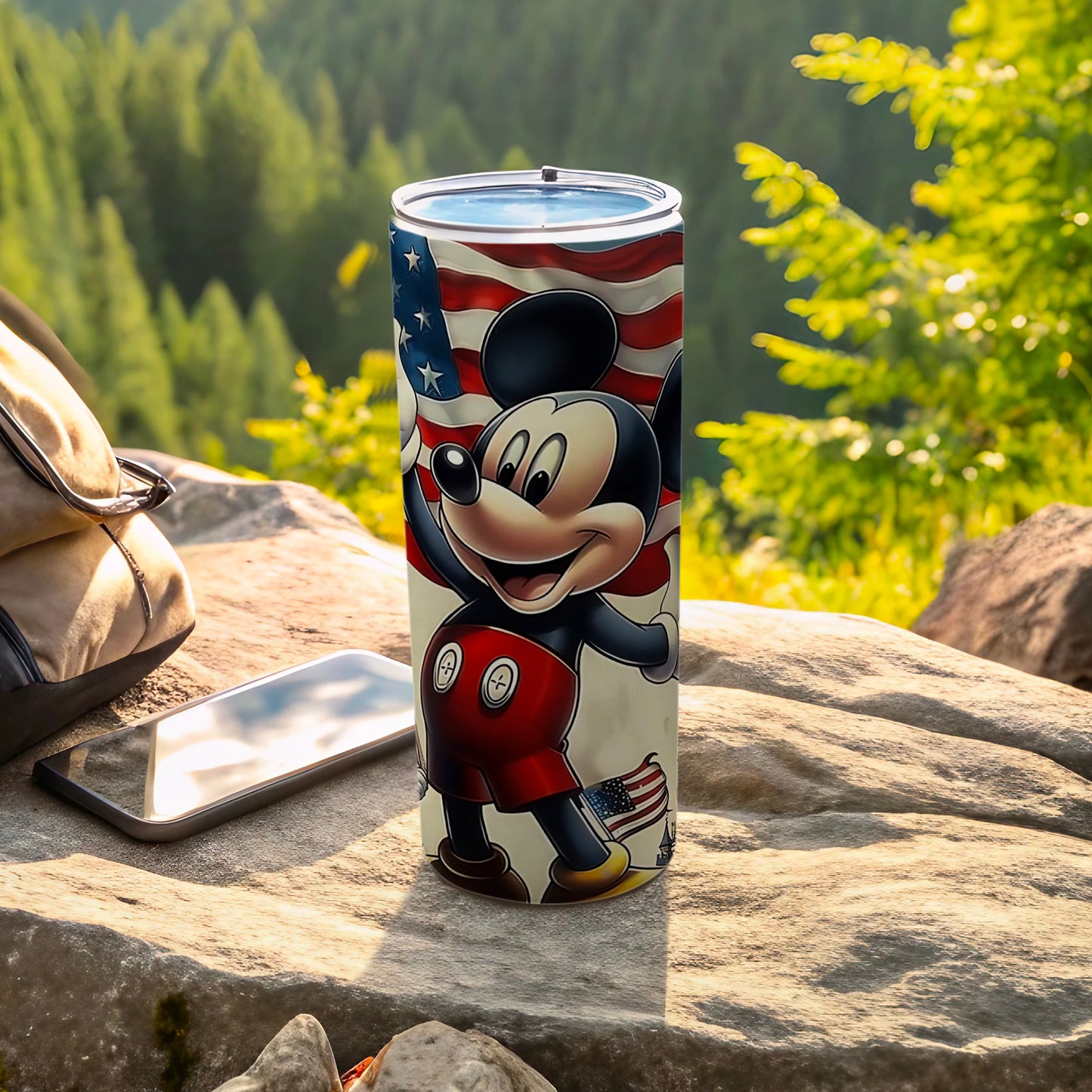 American Flag Mickey Mouse Design Tumbler Drinkware