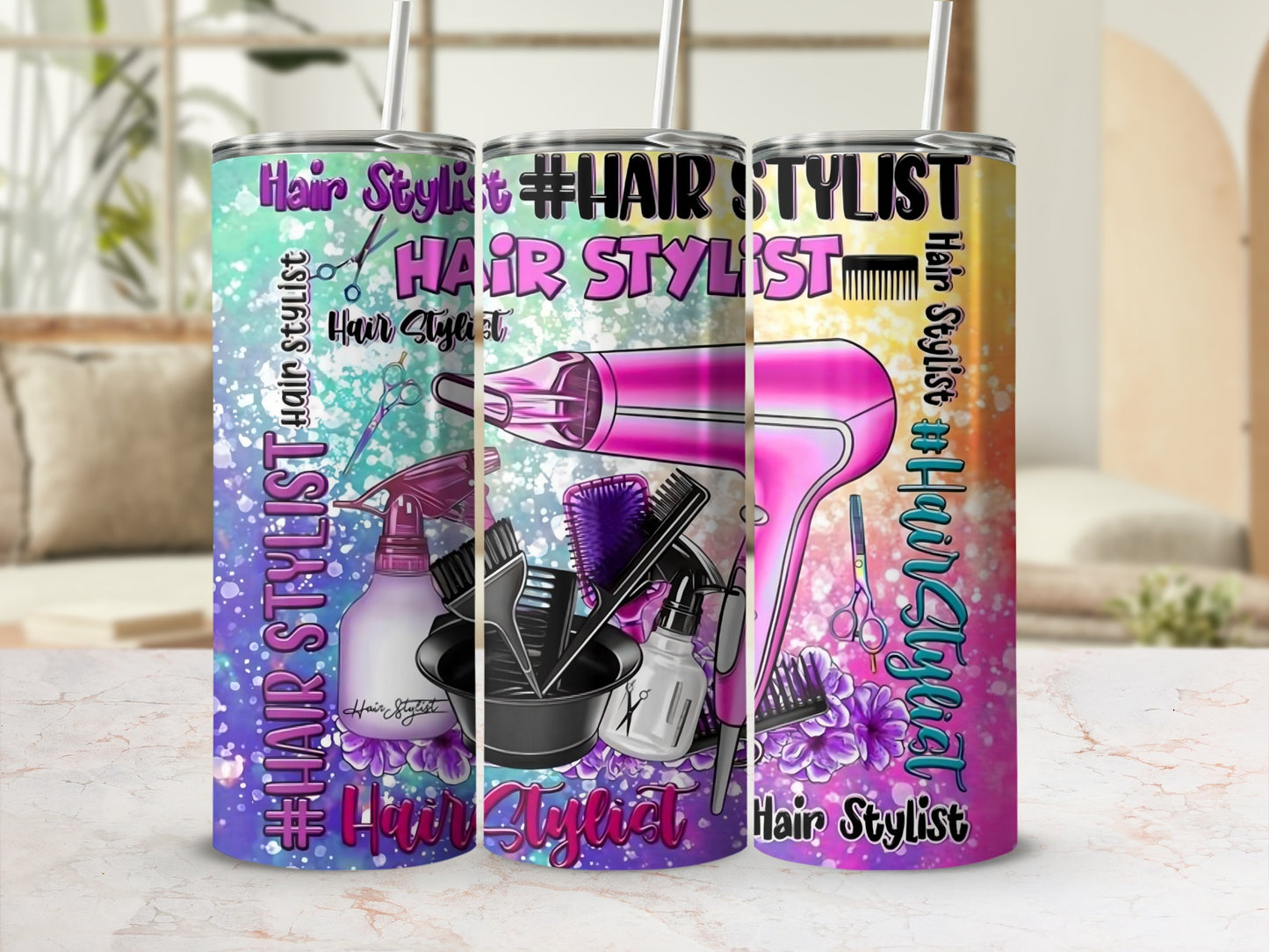 Colorful Hair Stylist Tumbler for Salon Professionals
