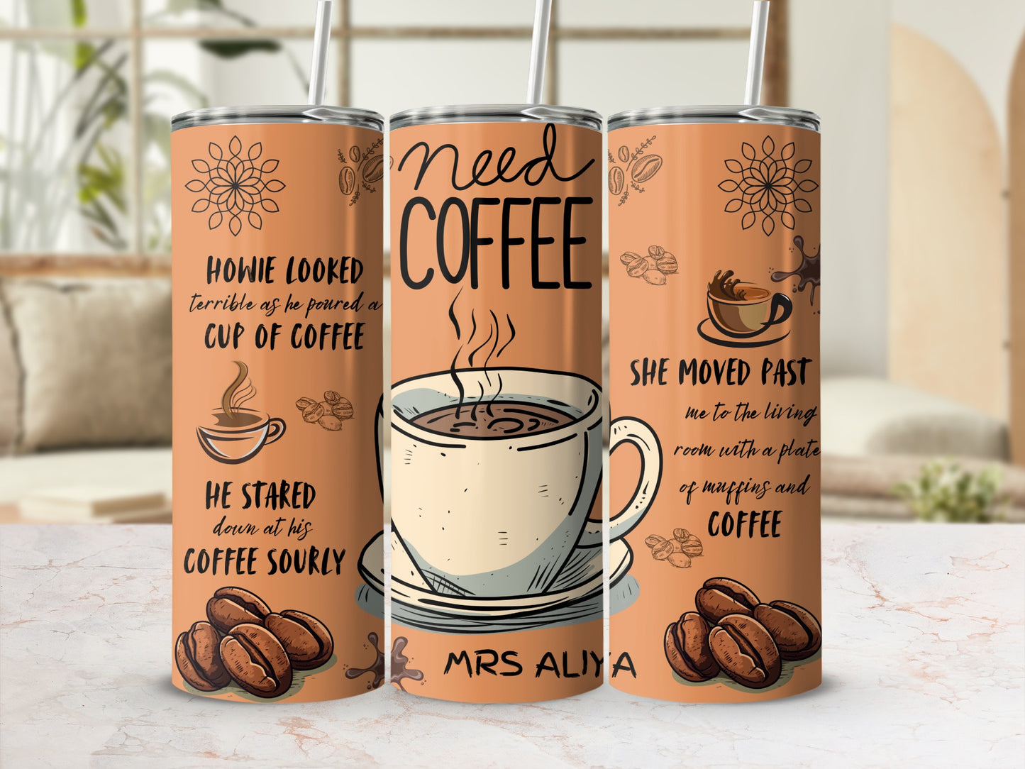 Need Coffee Howie Looked Terrible Coffee Tumbler