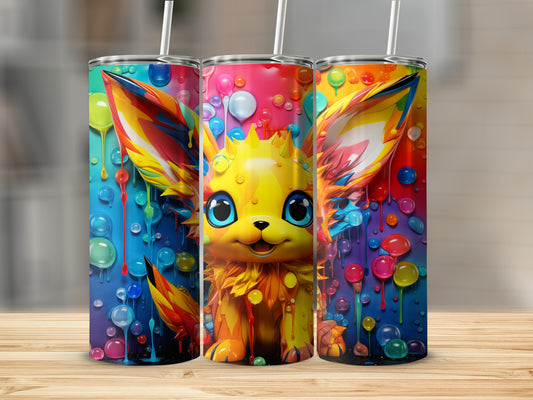 Colorful Fantasy Fox Art Design Insulated Tumbler