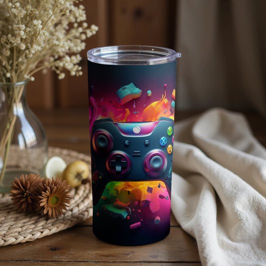Colorful Gaming Controller Insulated Travel Tumbler