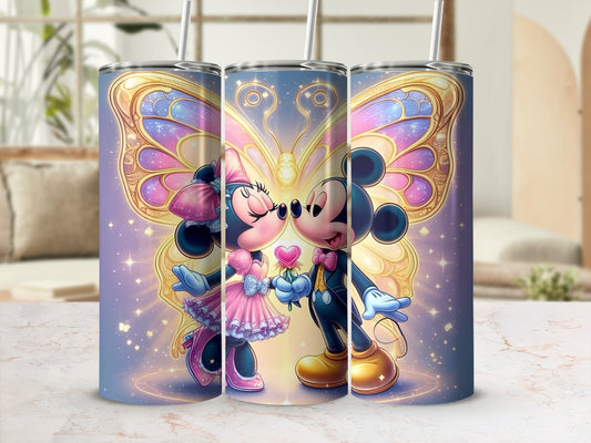 Enchanting Kiss-Inspired Butterfly Wings Tumbler Design