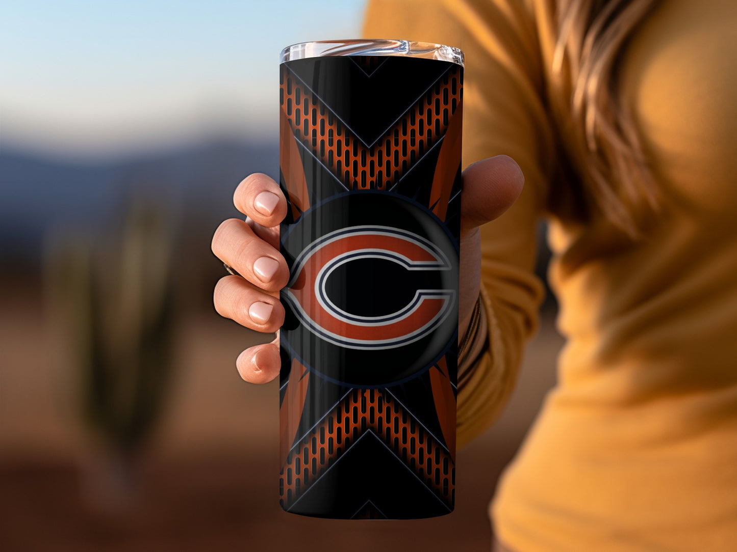 Chicago Bears Football With Logo In Center Tumblers